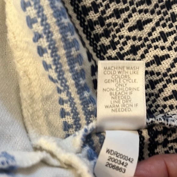 J Jill Blue White Cotton Embroidered Tiered Midi Summer Dress - Picture 9 of 9